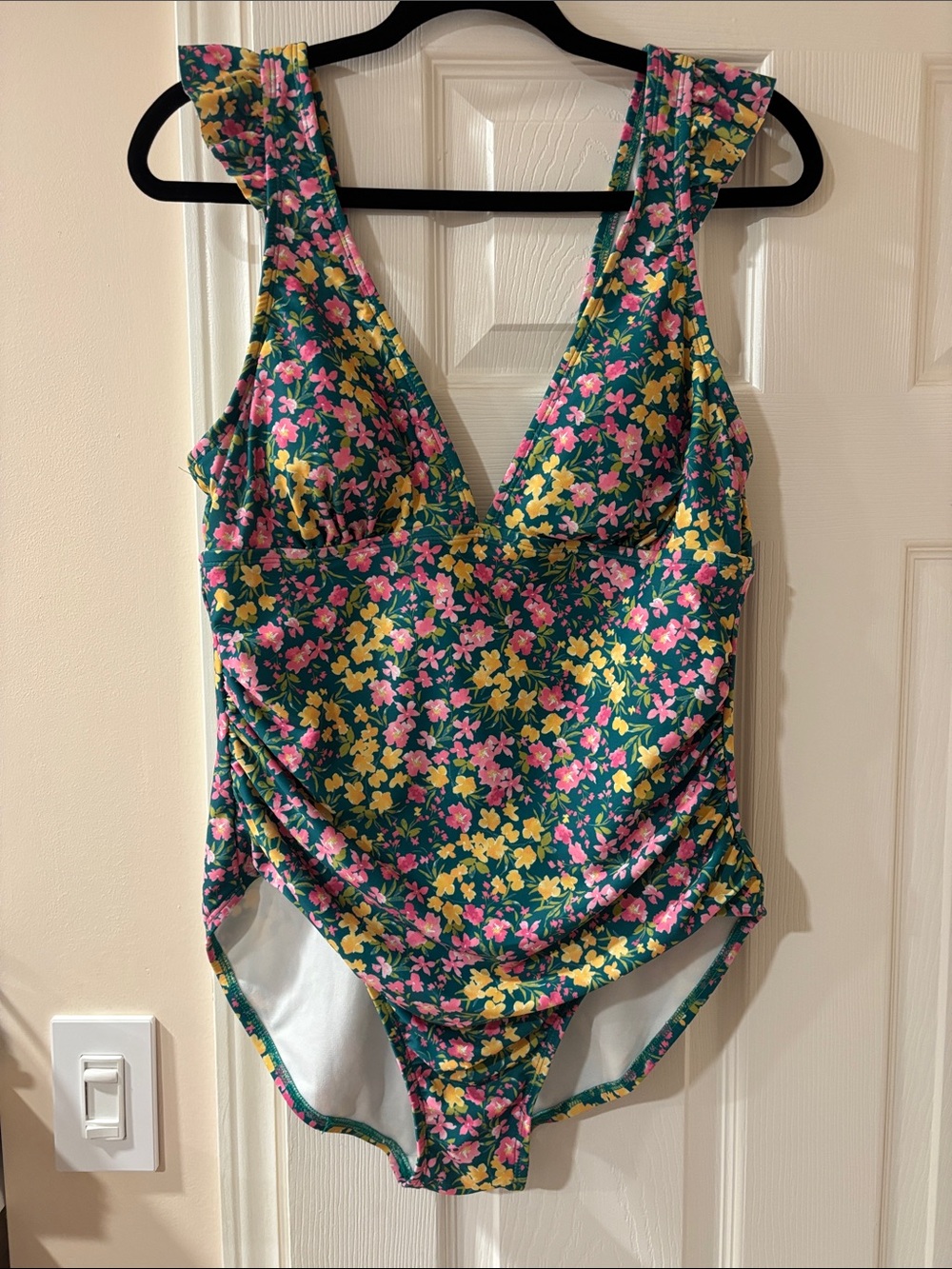Kona Sol Green Floral One-Piece Swimsuit